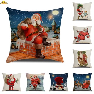Funda de almohada de navidad super suave impresa de Santa Claus corta de felpa funda de almohada festiva navidad