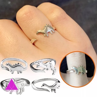 redqueen dinosaurio anillo ajustable agradable a la piel dedo abierto sin plomo anillo lindo anillo de metal para niña