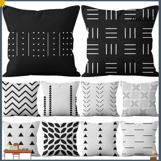 bilibili funda de almohada con patrón geométrico, decoración de muebles, poliéster, sala de estar, sofá, almohada, para dormitorio