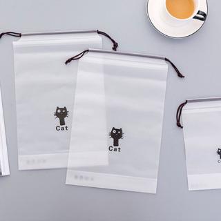 Lindo gato bolsa de almacenamiento de viaje con cordón de bolsillo organizador de cosméticos bolsa de embalaje Kit (3)
