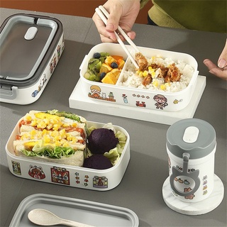 TERGIEE Child Container Box Plastic Lunchbox Lunch Box School Fruit Compartments Food Container Salad Thermal Breakfast Cup (4)