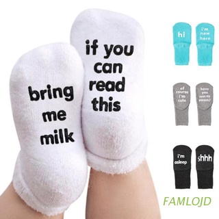 famlojd 2 pares de calcetines de tobillo antideslizantes para bebés recién nacidos/calcetines lindos divertidos con letras para niños/otoño/algodón/regalo 0-2t