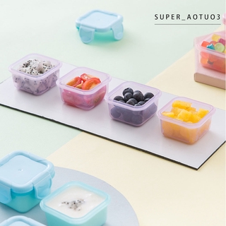 Recipientes herméticos de plástico pequeños con tapas para almacenamiento de alimentos para bebés