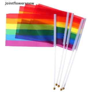 [JFN] 5X Bandera De Mano Arcoíris Ondeando Gay Pride Lesbiana Paz LGBT Banner Festival (1)