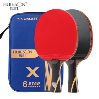 huieson - juego de raquetas de tenis de mesa de carbono (5/6 estrellas), ligero y potente, con una bolsa de oxford