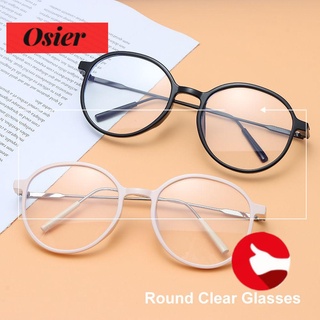 Osier Vintage redondo transparente gafas de cuidado de la visión espejo óptico gafas de lectura gafas Anti luz azul portátil gafas marcos transparente lente gafas gafas gafas