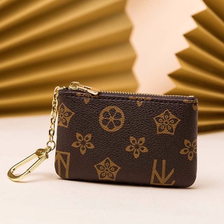 Lanfy flor impresión Mini monedero pequeño llavero bolso decorativo bolsa de cremallera monedero de cuero impreso clásico bolsillo moneda bolsa de monedas Multicolor (8)