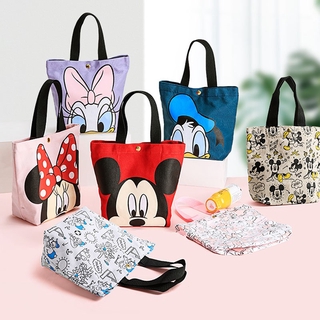Disney genuino autorizado Mickey Minnie Donald pato margarita de dibujos animados lindo bolsa de mano bolsa de almacenamiento bolsa de almuerzo