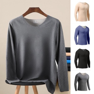 (100% high quality)Men\S Thermal Underwear Seamless Plus Velvet Thick Cold-Proof Bottoming Shirt
