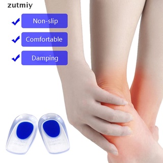 [Zutmiy] 1 Pair Silicone Gel Insoles Heel Plantar Fasciitis Heel Cushion Pain Heel Pads DFHS