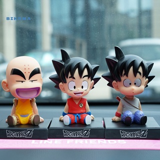 Figura De Anime Dragon Ball Son Goku Kuririn Sacudiendo La Cabeza Modelo De Juguete Coche Adornos