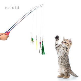 4 pzas De juguetes De Teaser De gato Wand juguetes Recargas Pet gatito Teaser Sino pluma cabezal De repuesto varita juguetes interactivos