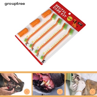 grouptree - juego de 7 cepillos de dientes para mascotas, perro, gato, cepillo de limpieza dental, higiene cl