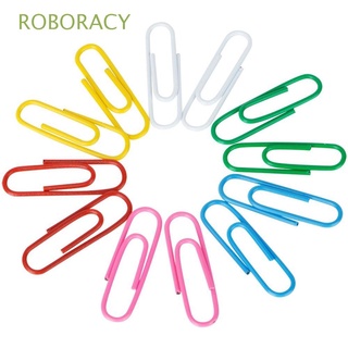 ROBORACY 50PCS Creative Notes Classified Clips Metal Office Supplies Paper Clips New Colorful Binder Paperclips Bookmark Binder Marking Clips/Multicolor