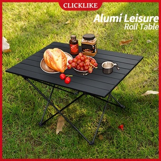 (clicklike) mesa de camping al aire libre mini portátil plegable aluminio senderismo picnic escritorio