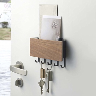 soporte para llaves montado en la pared, llavero, colgador con 5 ganchos, correo múltiple y soporte para llaves, organizador para pasillo de entrada de puerta (4)