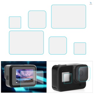 6 Pzs Película Protectora De Pantalla De Cristal Templado Ultra-Transparente Compatible Con Cámara GoPro Hero 8