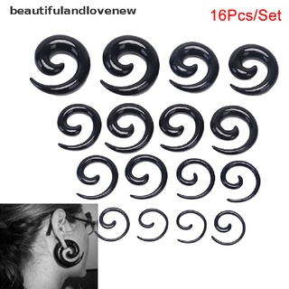 [hermoso y encantador] 16 unids/set espiral cónico túnel de la oreja dilatación expansor enchufe de estiramiento caracol