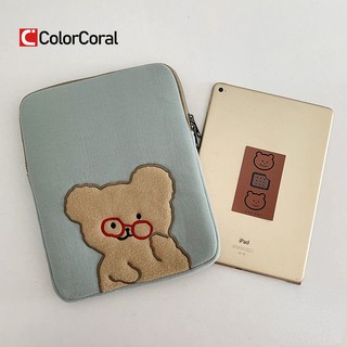 Colorcoral Tablet caso portátil bolsa de almacenamiento para Mac Ipad pro 11 13 pulgadas de dibujos animados gafas oso Koala manga forro bolsa estudiante niñas caso