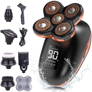 Nuevo producto 5D flotante afeitadora eléctrica para hombres 5 en 1 afeitadoras calvos hombres barba Trimmer Kit de aseo LED pantalla USB recargable