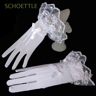 SCHOETTLE Fashion Prom Evening Bridal Wedding Dress Accessories Wedding Fingered Gloves Gloves Lace Fishnet Lace Gloves for Party/Multicolor