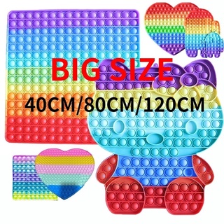40Cm amor en forma de corazón arco iris Push Pop It burbuja Fidget juguetes sensoriales autismo necesita aliviador de estrés