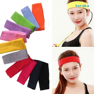 Outdoor Sport Sweatband Headband Yoga Gym Unisex Stretch Solid Color Hair Band[keraka]