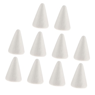 10x blanco en forma de cono de espuma de poliestireno decoración de espuma de poliestireno adorno