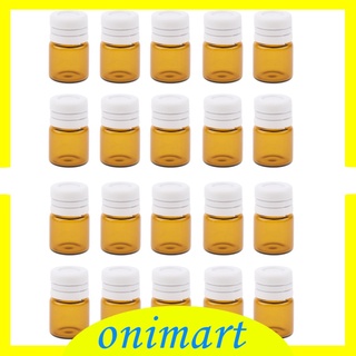 Onimart 20 piezas Mini botellas De vidrio vacío ámbar 1ml Para aceite esencial/muestra De Perfume (7)