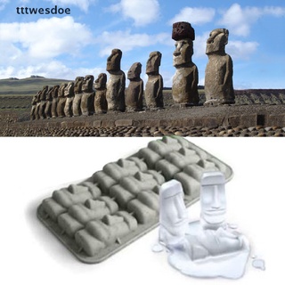 *tttwesdoe* isla de pascua moai estatuas de piedra bandeja de hielo cubos de hielo diy molde pudín jalea molde venta caliente