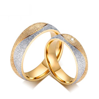 pareja anillo de boda joyería para mujeres hombres arena cz diamante oro acero inoxidable