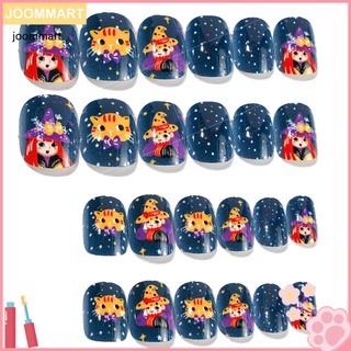 [Jm] puntas de uñas postizas ligeras Halloween niños cubierta completa uñas postizas construcción rápida para regalo (1)
