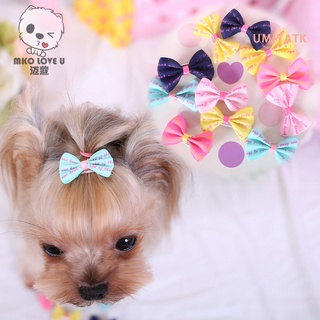 6 Pcs Dog Cat Puppy Hair Clips Hair Bow Tie Flower Bowknot Hairpin Pet Grooming