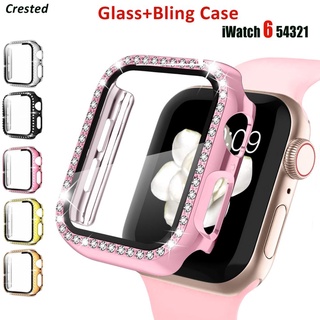 vidrio+funda para apple watch series 6 5 4 3 2 se 44mm 40mm iwatch 42mm 38mm parachoques protector de pantalla+cubierta apple watch accesorios