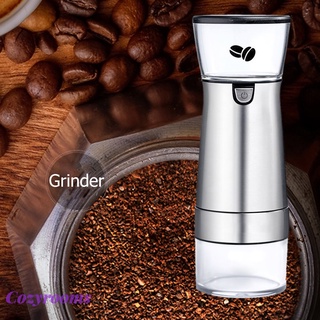 (Cozyrooms) Nuevo Mini grano de café rebabas molinillo molino portátil de acero inoxidable eléctrico/Manual café pimienta molienda (1)