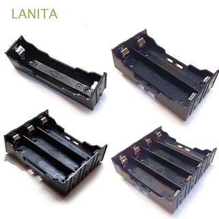 lanita diy cajas de almacenamiento de batería negro baterías contenedor caja de batería abs 1 2 3 4 ranura con pin duro caja de almacenamiento de alta calidad banco del poder casos titular de la batería