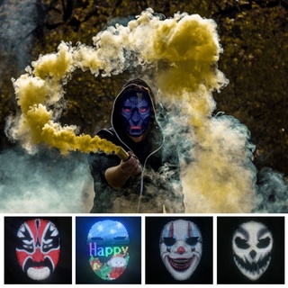 Recargabal Halloween navidad mascara LED luminosa máscara App Control programable máscara- Bluetooth-compatibal máscara cara para Cosplay fiesta decoración de la fiesta de compras (2)