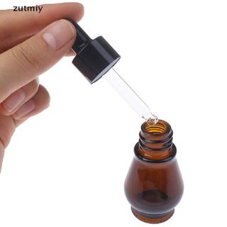 [zutmiy] 10/20/30 ml botellas vacías de cristal marrón con gotero con pipeta para aceite esencial dfhs (6)