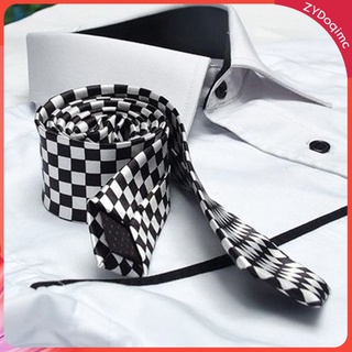 hombre\\\'s lazo - negro blanco faja corbata estrecha delgada delgada cuello accesorio