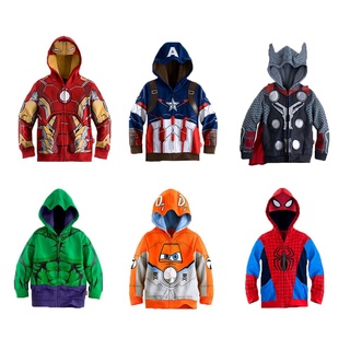 Los vengadores niños capitán américa Spiderman Iron Man niños superhéroe con capucha cremallera niños abrigo ropa de niños