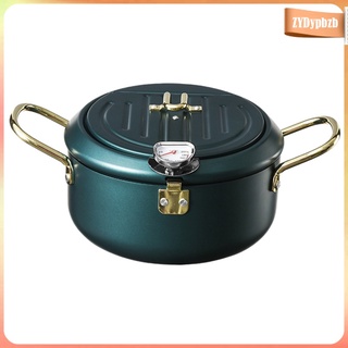 Stainless Steel Household Deep Frying Pot Tempura Fryer Pan with Thermometer