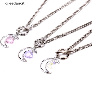 Greedancit Fashion Hollow Moon Crystal Heart Clavicle Chain Necklace Choker Jewelry Gift CL