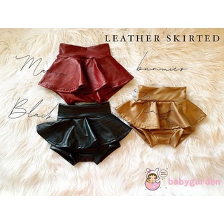 Babygarden-baby Girl Shorts, Color sólido con volantes de cuero de cintura alta volantes pantalones cortos de verano, rojo/dorado/negro, 6 meses-4 años (1)