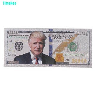 Timehee 1PC Donald Trump Metal plateado De Papel dinero Para regalos y colección