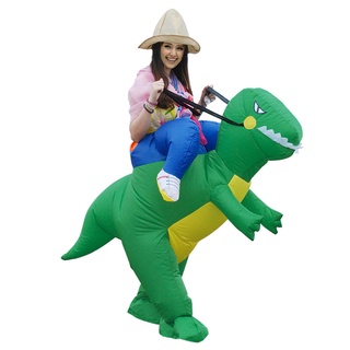 Animal inflable disfraz tiburón dinosaurio Cosplay mujeres hombres divertido mascota impermeable traje de Halloween carnaval adulto
