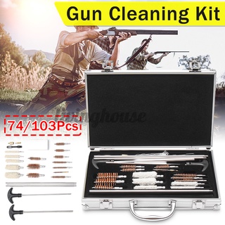 ready stock 74 unids/set universal kit de limpieza rifle pistola limpiador de armas de fuego