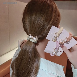 Women Pearl Head Rope Rubber Band / Ladies Candy Color Elastic Thin Large Intestine Ring / Fashion Hair Ties Scrunchies / Girls Ponytail Holder Hair Accessories