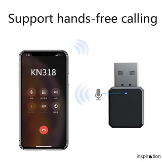 Kn318 receptor De audio Bluetooth 5.1 salida doble Entrada USB Estéreo Para coche llamada sin manos
