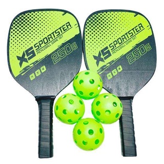 2xprofessional PickleBall Set de 2 Jugadores Fibra de Carbono Racquets 4 Ball