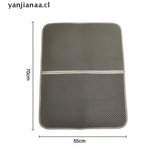 【yanjianaa】 Double-Layer Cat Litter Mat Trapper Pad Pet Rug EVA Mat Anti Splash Mat 55X70cm CL
